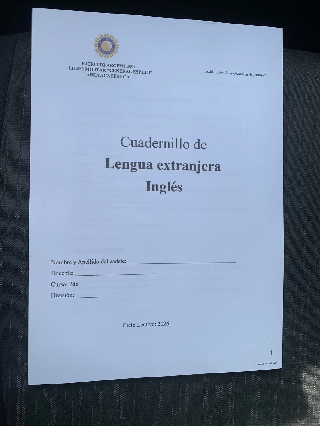 Hoja impresa suelta, sin encuadernar, antes del proceso